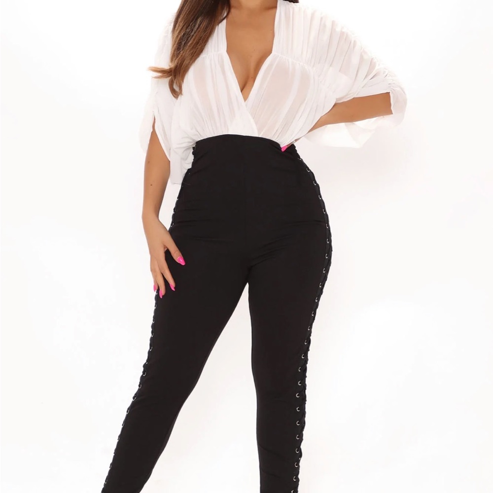 Sexy white & black jumpsuit